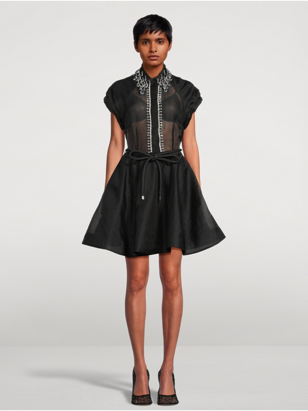 Zimmermann Matchmaker Flip Embellished Dress with Clear Crystal Accents size 3